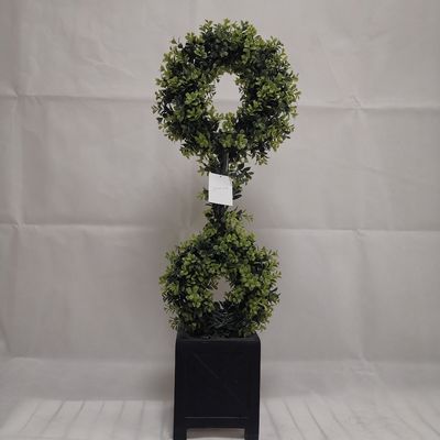 Árboles verdes artificiales plásticos reforzados, falsas bolas del boj del 1m al aire libre